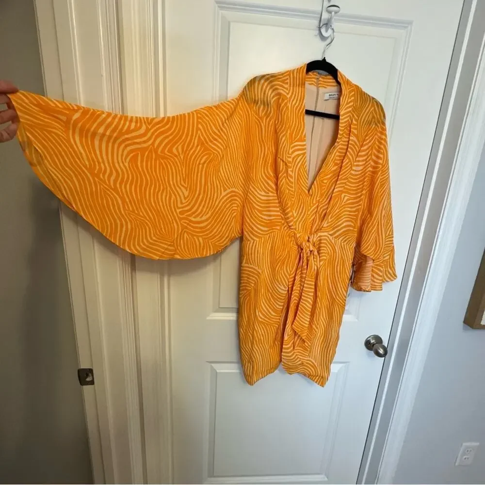 Bailey 44 Vibrant Orange Bat Wing dress - Picture 2 of 4